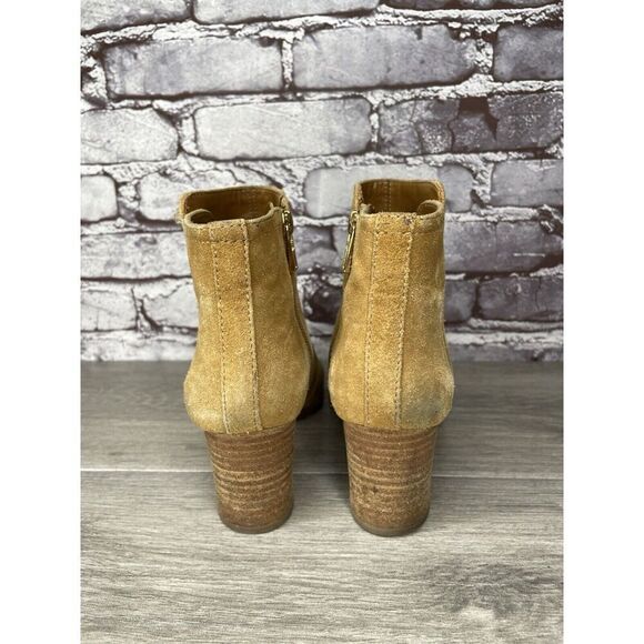 Tory Burch Tan Suede Leather Side Zipper High Heel Booties Women Sz 7.5M US/38EU - Picture 4 of 16